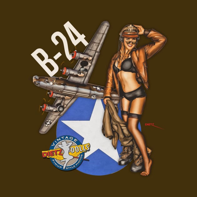 B-24 Liberator Classic Retro Style Pinup by Vintage Pinups