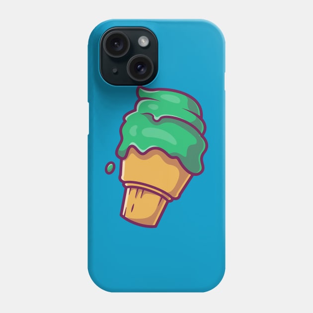 Cute Ice Cream Matcha Cartoon Illustration Phone Case by Catalyst Labs