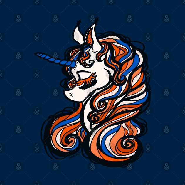 Denver Football Unicorn by Jan Grackle