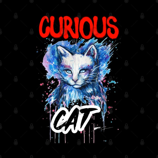 Curious Cat.Mug,Kids T-shirt, Hoodie, Men Women by Farhan S