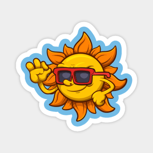 Cool Sun Character Magnet