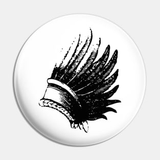 Black indian war bonnet Pin