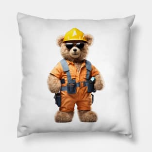 Construction Worker Teddy Bear Pillow