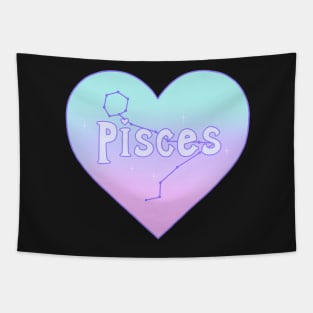 Pisces Constellation Heart Tapestry