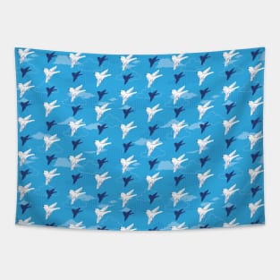 White Bird Fly in the Blue Sky Pattern Tapestry