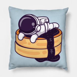 Cute Astronaut Laying On Pancake Cartoon Pillow