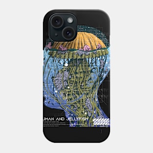 human and jellyfish tech vaporwave aesthetic Phone Case