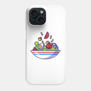 Vegetable Salad With Egg Boiled In Bowl Cartoon Phone Case