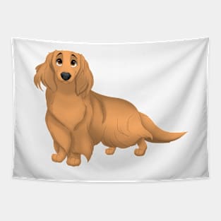 Red Longhaired Dachshund Dog Tapestry