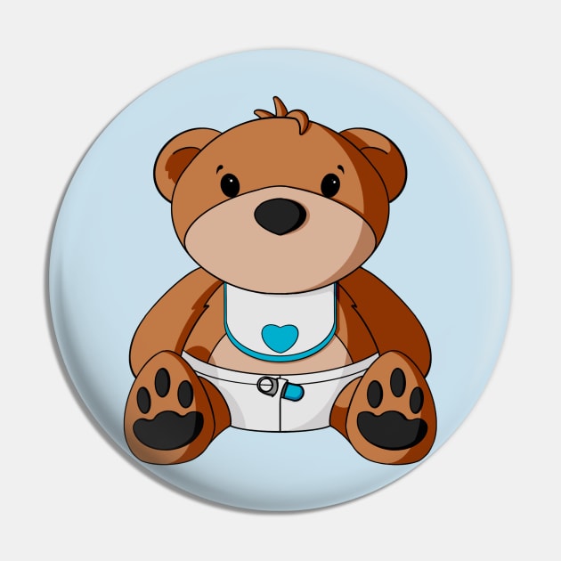 Baby Boy Teddy Bear Pin by Alisha Ober Designs