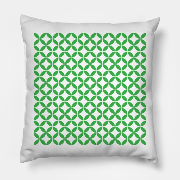 Retro Circles and Diamonds Green 5 Pillow by Makanahele