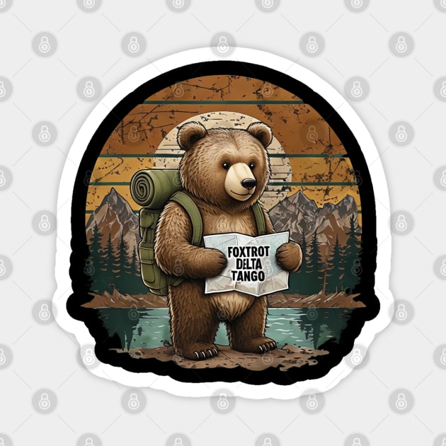 FDT Resist Bear, Anti Trump, National Parks Forest Service - Foxtrot Delta Tango Magnet by Creatifly Graphic Tees