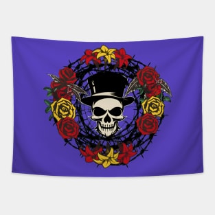 Mr Skull Floral Gothic Tapestry