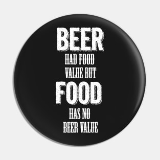 Beer had food value but Food has no beer value Pin