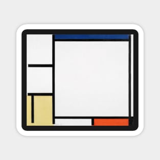 Composition with Blue, Red, Yellow, and Black Magnet