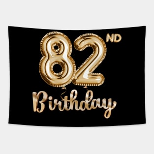 82nd Birthday Gifts - Party Balloons Gold Tapestry