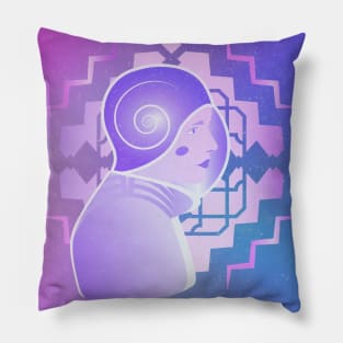 Art Deco Space Poster - Pink Purple Astronaut Girl Pillow