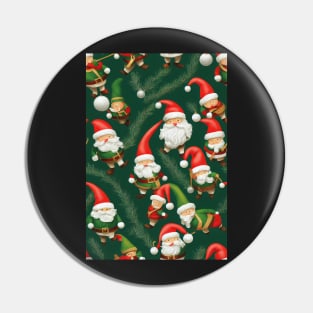 Christmas Seamless Pattern, Santa and Christmas Gnomes #9 Pin