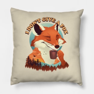 Drink Coffee and Don't Give a Fox Pillow