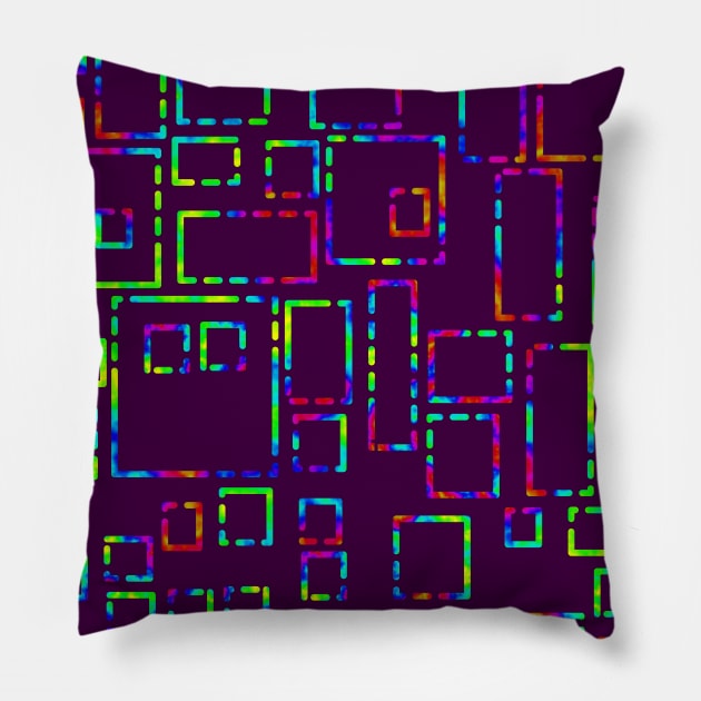 Rainbow Blocks on Plum 5748 Pillow by ArtticArlo