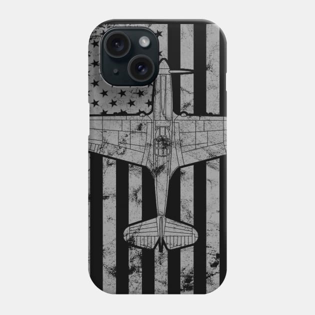 Curtiss P-40 Warhawk WWII Airplane Vintage Flag Phone Case by DesignedForFlight