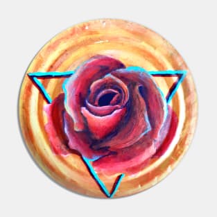 Geometric Rose Flower Pin