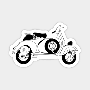 Vespa 125 Six Days Black Outline Magnet