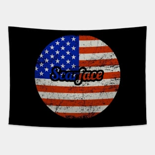 Scarface / USA Flag Vintage Style Tapestry