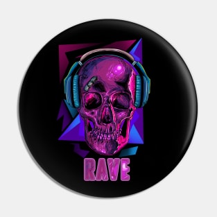 RAVE Skull Pin