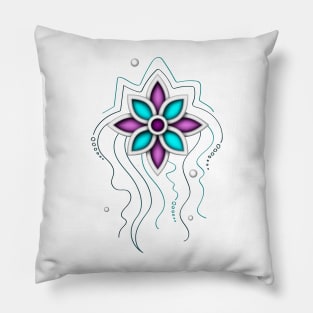 Endless Texture with Mustycal Cosmic Flowers Pillow