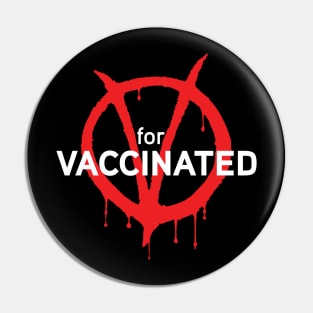 V for Vaccine Pin