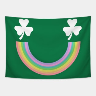 Rainbow Shamrock Smiley Tapestry