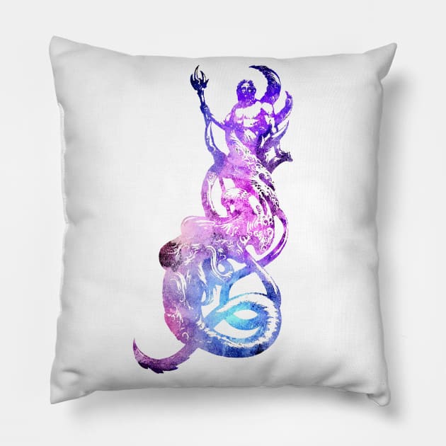 Poseidon art Pillow by Hedgeh0g