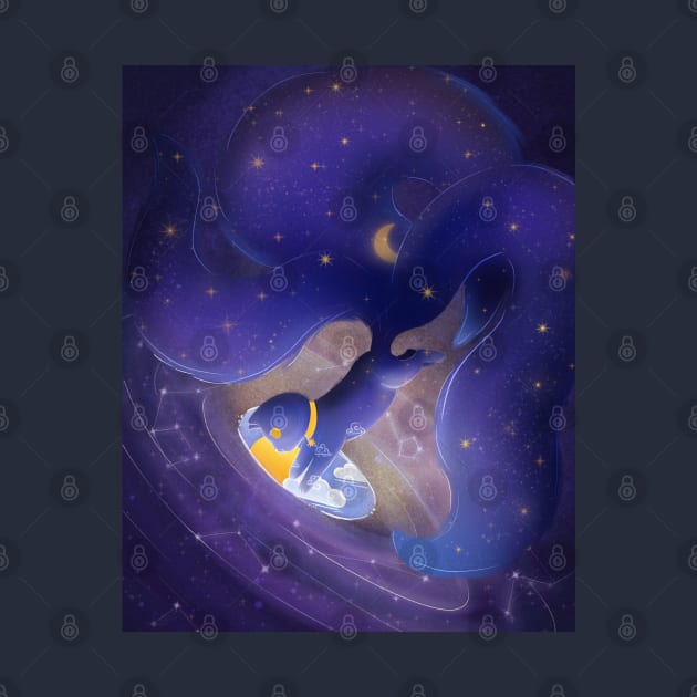 Celestial Cat - The Bringer of Nightly Sky by LenasScribbles