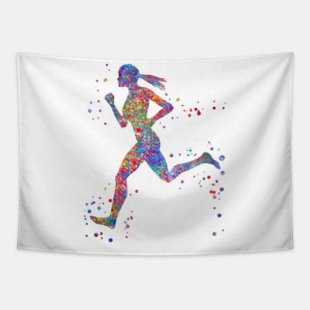 Running woman Tapestry by RosaliArt