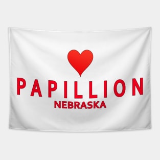 Papillion Nebraska with heart Tapestry