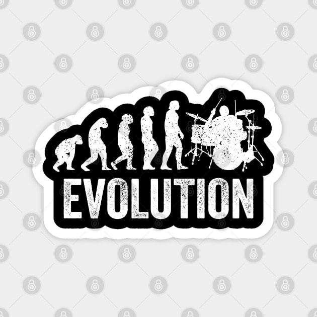 Funny Evolution - Drummer and Drum Lovers Magnet by Sarjonello