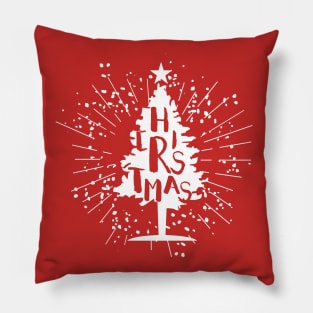 Christmas tree retro Pillow