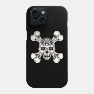Skull and crossbone in love day of the dead design. Phone Case
