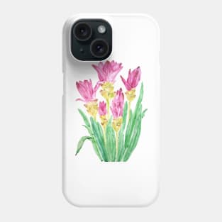 siam flowers watercolor painting Phone Case