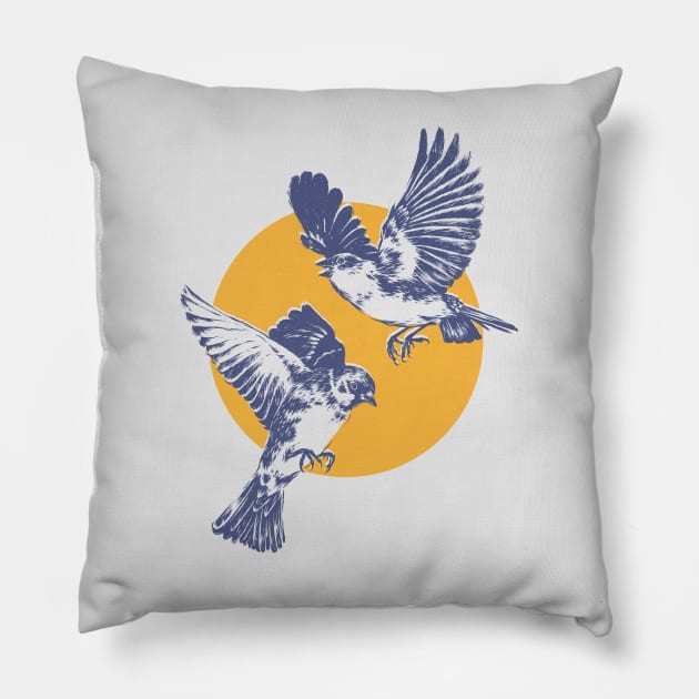 Sparrows Pillow by DanielTeixeira