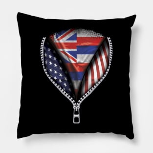 Hawaiian Flag  Hawaii Flag American Flag Zip Down - Gift for Hawaiian From Hawaii Pillow