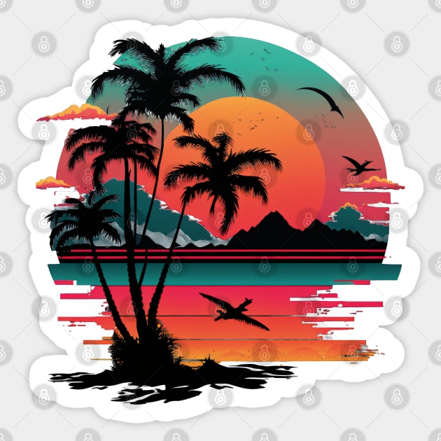 Palm Tree Sunset Sticker