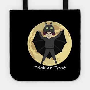 Lovely Kid in Halloween Bat Costume Tote