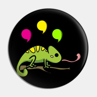 Comma Chameleon Funny Music Parody 80s Pun Pin