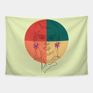 Colorful Abstract Face Tapestry
