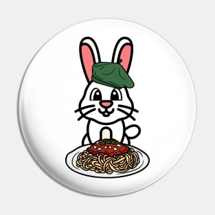 Cute bunny eating spaghetti Pin