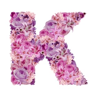 Pink Floral Letter K T-Shirt