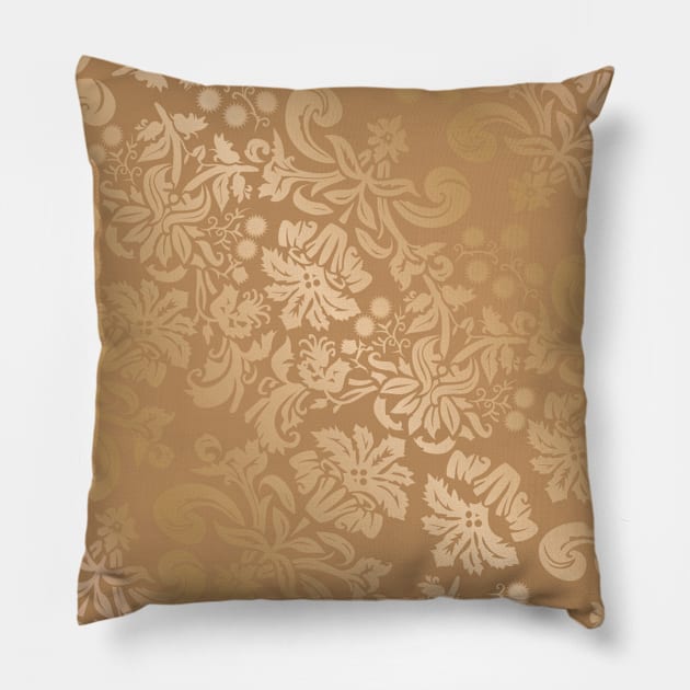 Noble flower ornament in copper gold Pillow by BestsellerTeeShirts