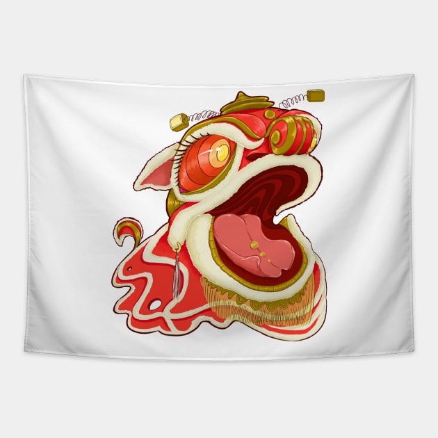 Chinese new year dragon Tapestry by NevermindOnArt